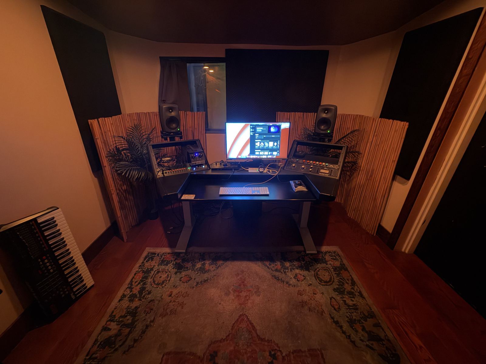 Room B — desk, monitors and outboard